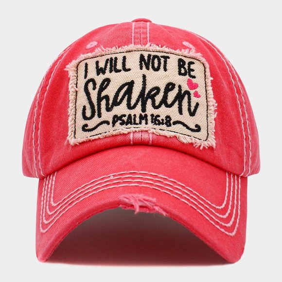 I WILL NOT BE SHAKEN RELIGIOUS BASEBALL CAP FOR LADIES - Picture 1 of 2